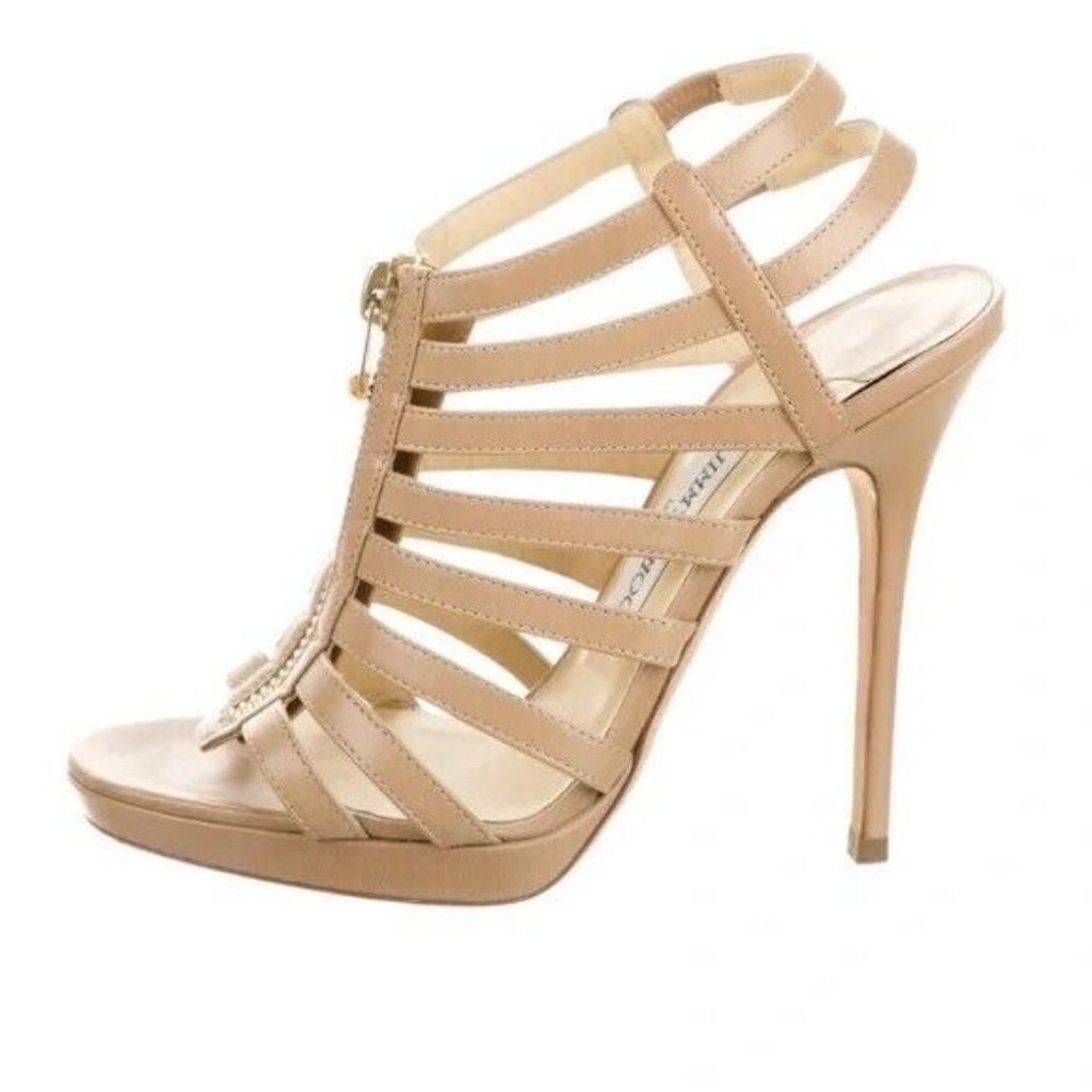 Jimmy Choo Strappy heels-Nude, size 5